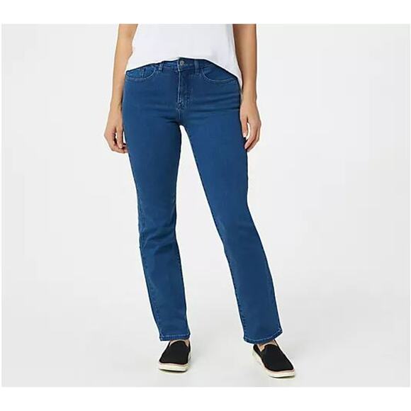 WOMEN WITH CONTROL $76 My‎ Wonder Denim Straight Leg Jean Dark Wash Size 6 - Picture 5 of 5
